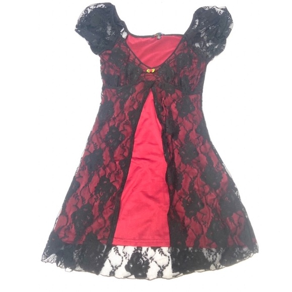 dELiA*s Dresses & Skirts - Gothic lace red and black dress